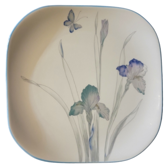 1 Vtg 80's Salad Dessert Plate Sango Quadrille Atrium Butterfly Lavander J Luntz - Picture 1 of 3